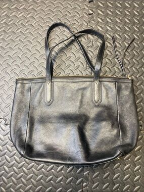 Fossil Sydney Large Black Leather Shopper Tote Shoulder Bag